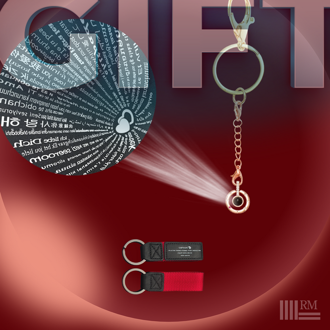 커플템 PREMIUM 키링 2개 925스털링실버 100가지 언어로 사랑해 목걸이 Round 키홀더 + 가죽 키체인 RED 선물포장 보증서