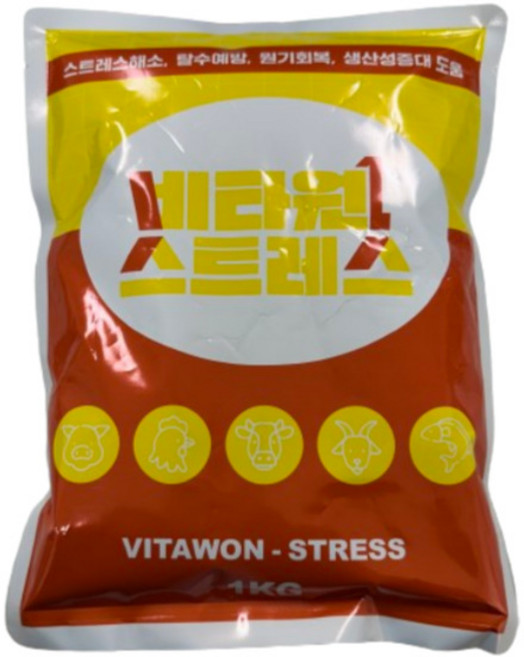 [명인바이오텍] 비타원 스트레스 1kg 동물용 종합비타민 닭영양제 닭사료, 1개