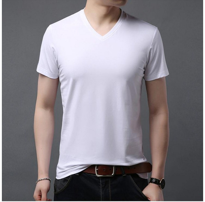 체인지쉬(change she) 남성 브이넥 심플 무지 아이스 쿨링 반팔 티셔츠