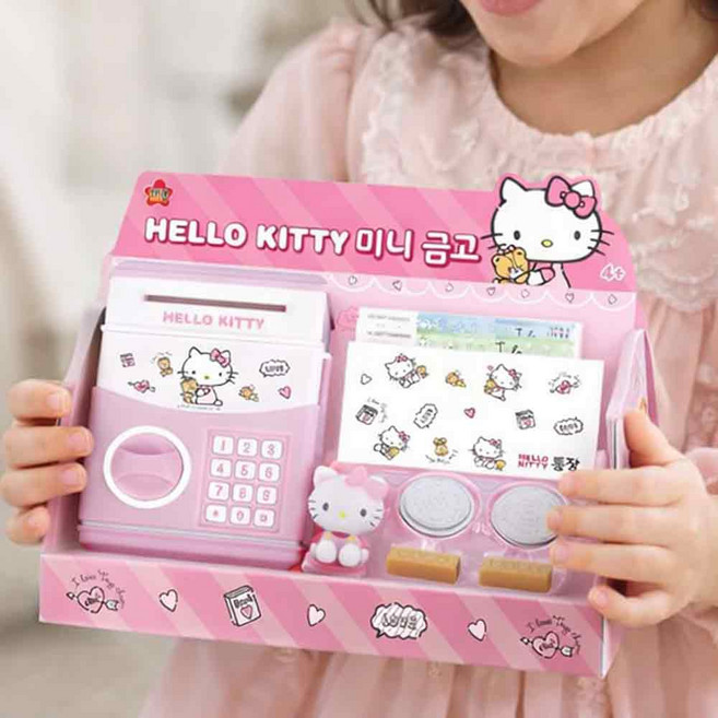 산리오 KOREA 헬로키티 금고 소꼽놀이 여아 선물, 1개, 핑크