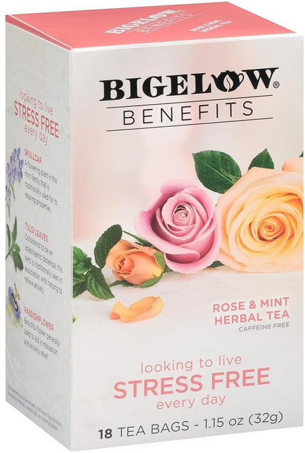 Bigelow Benefits 밸런스 시나몬 블랙베리 허브 티 카페인 프리 18개 6개 팩 총 108개 티백 192277