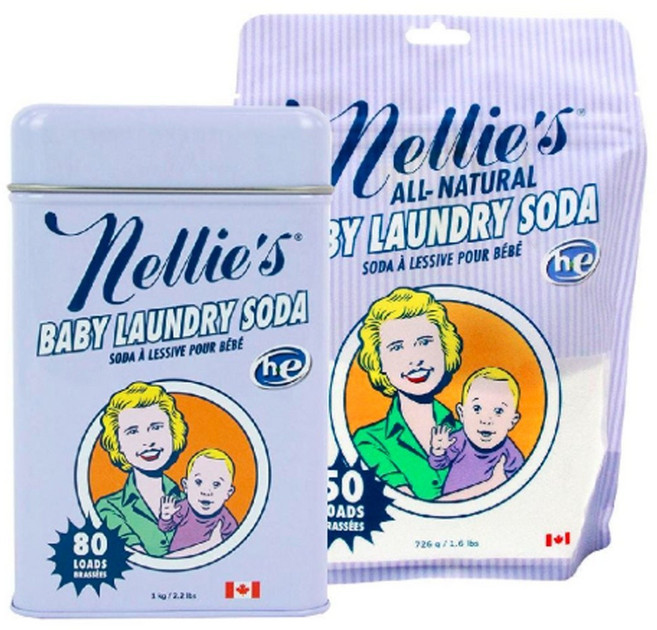 넬리 베이비 세탁세제 틴 1kg + 파우치 726g, 1세트