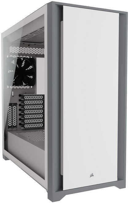 CORSAIR 5000D 강화 유리 미들 타워 ATX 케이스 화이트 CC-9011209-WW, Tempered Glass_White, 1개