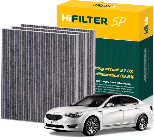 하이필터 기아 자동차 K7 활성탄 에어컨필터, 3개, 더 뉴 K7 (VG PE) HI-B002