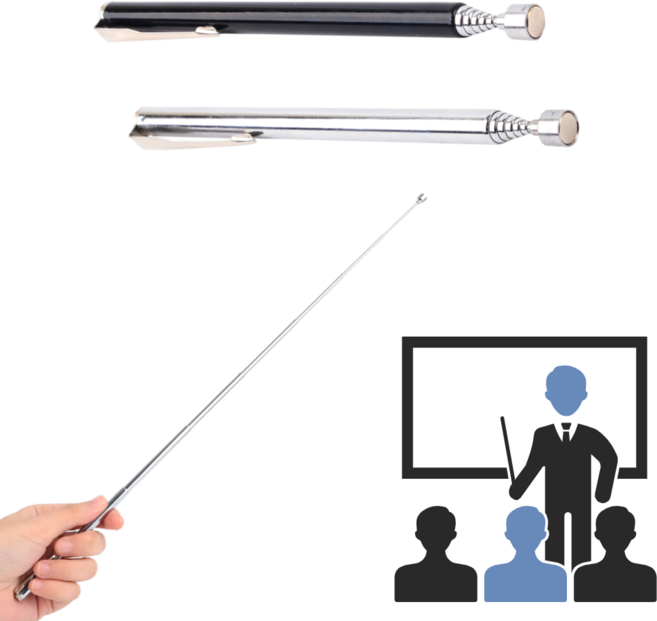 쭉쭉 늘어나는 다용도 접이식 지시봉 1P 자석 헤드 안테나 지휘봉, siver, 1세트
