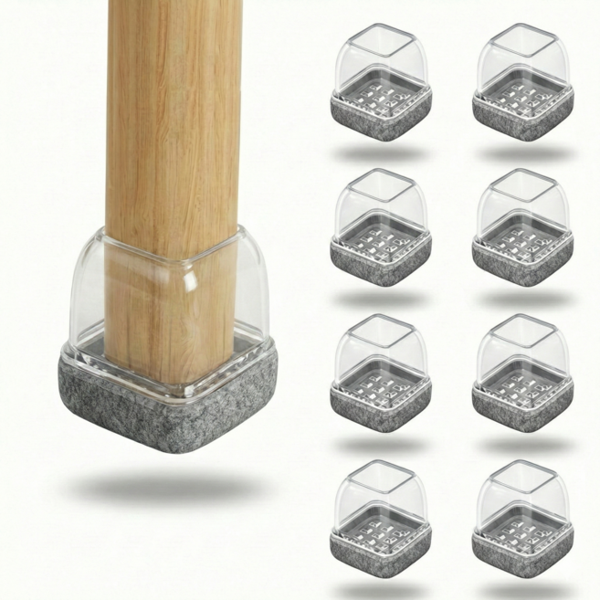 리브로이 소음 방지 식탁 의자 발커버, 8개, 그레이