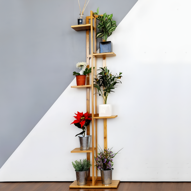 코지테일러 대나무 인테리어 화분정리대 B1, 6단