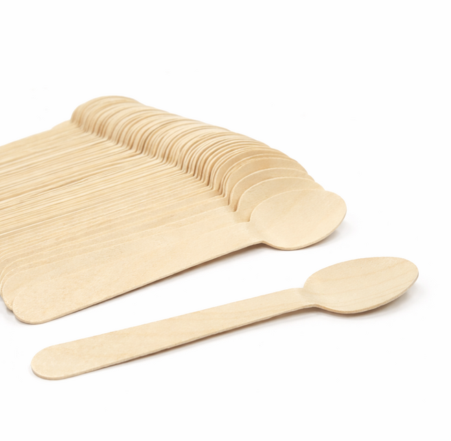 일회용 우드 나무 스푼 수저 140mm 벌크포장, 1세트, 100개입