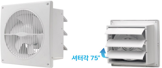 NEX-250GS 볼베어링모터 자동풍압셔터형 환풍기(외경:350x350), 1개