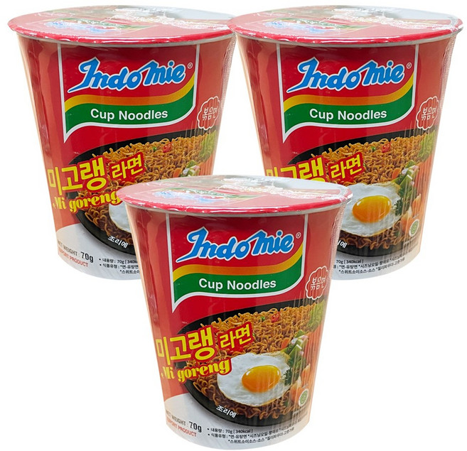 인도미 미고랭 컵라면 70g, 3개