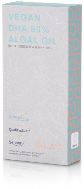 WOHOW伍澔生醫 藻之道 法國超臨界藻油DHA 80% 軟膠囊, 1個, 1盒