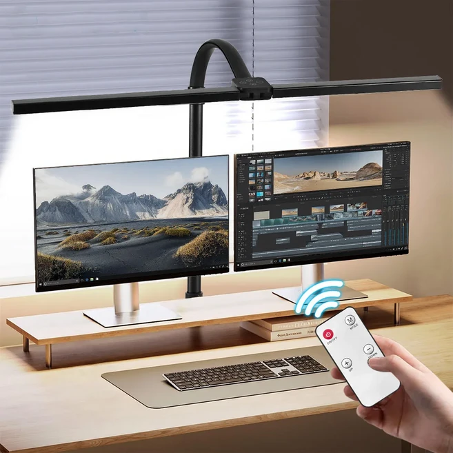 호환 사무실가정용 LED 책상 램프 눈 보호용 건축가 포함 24W 4색상 유연 조절 가능 접이식 PC 모니터, 280LED 1000LM, EU Plug