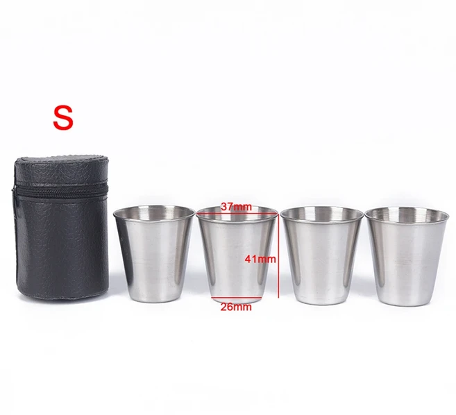 실용적인 커피 차 스테인레스 스틸 컵 휴대용 음료 용기 위스키 머그잔 야외 여행 컵 바 식기 와인 맥주 캠핑, 30ml