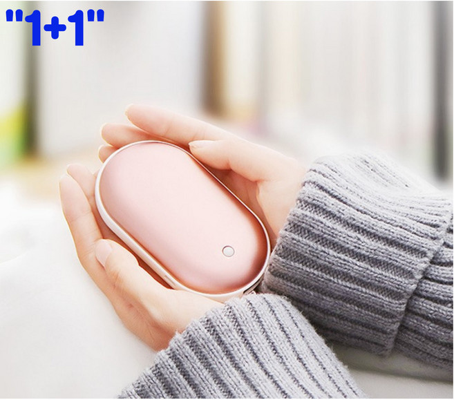 센스인 양면히팅 충전식 손난로 1+1, 2개, 핑크