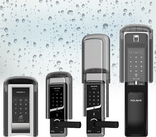 도어락 레인커버 햇빛 자외선 빗물 차단 방수커버 빗물방지 보호커버, 1개, RC1 레인커버(블랙)