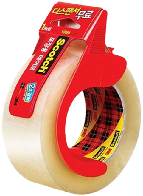 3M 포장용 테이프 투명 48mmx100m 디스펜서 3615R, 단품