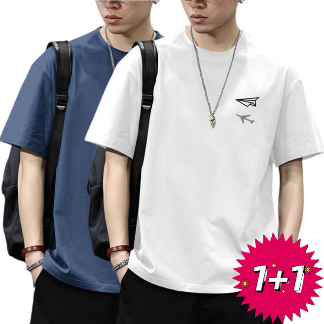 1+1 남성 반팔티 라운드넥 반팔 티셔츠 면티 맨투맨 티 ZFY2026022519 40