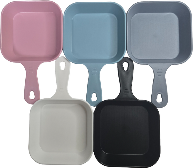 [BPA FREE] 하르린 손잡이 플레이트 다용도 앞접시 캠핑 먹방, 5개, 혼합색상(사각세트)