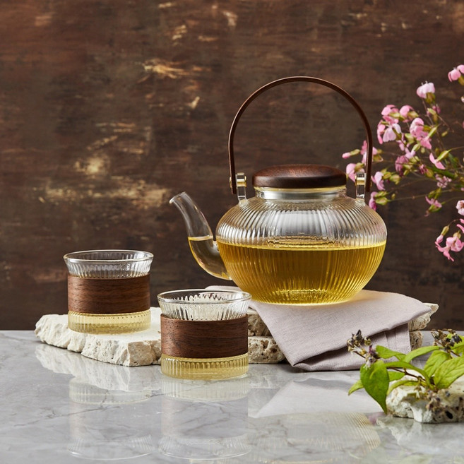 모던하우스 야탑점 소울카페 우드홀더 다도세트 (티팟&컵2P)_GA0824025, 1세트