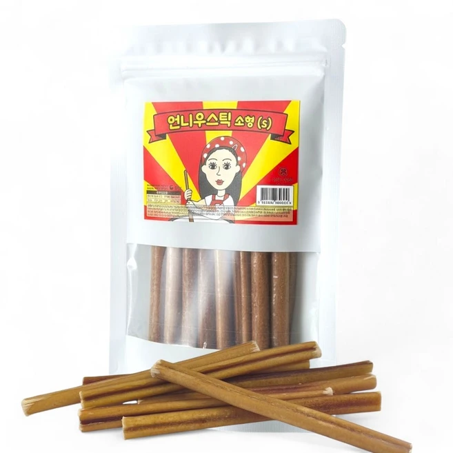 직접제조!! 100%한우 언니우스틱 소형견 S 8개입 15Cm 오래먹는간식 소우신 스트레스해소 이갈이 천연개껌, 110g, 1개, 한우소고기맛 - 쿠팡