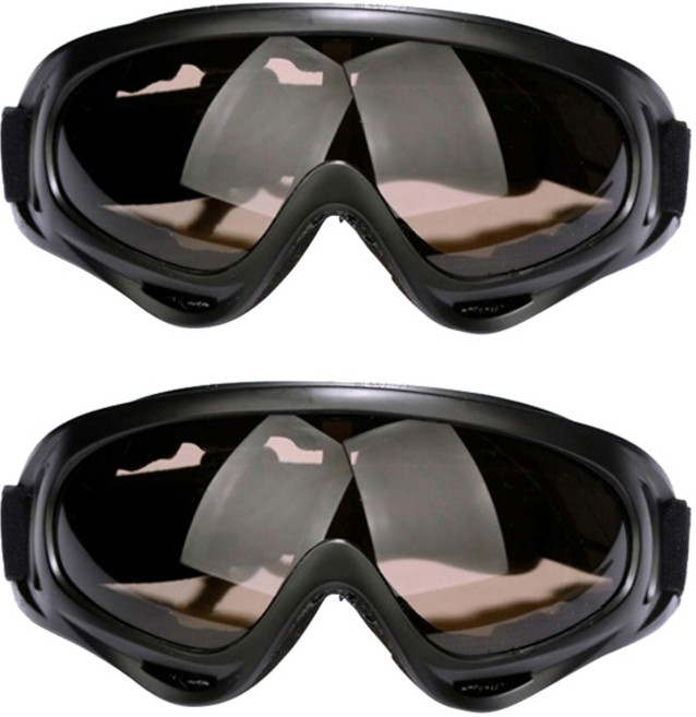 스포츠 방풍 미러 고글 자전거 바이크 선글라스 2개 세트, 브라운