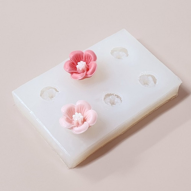 수제 실리콘 몰드 틀 - 미니 벚꽃 플라워 데코 6구