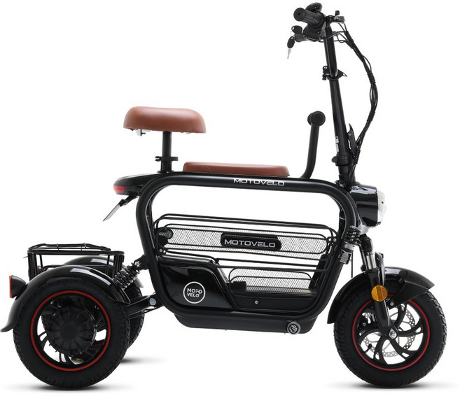 모토벨로 500W 48V 15Ah 삼륜 전동스쿠터, AKU3, 블랙, 1개