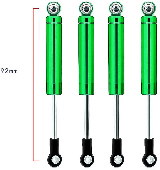4개/몫 내장 스프링 62/72/82/92/102mm 충격 흡수 댐퍼 1/10 RC 크롤러 축 SCX10 90046 TRX-4 MST Redcat, 19 4PCS Green 92mm