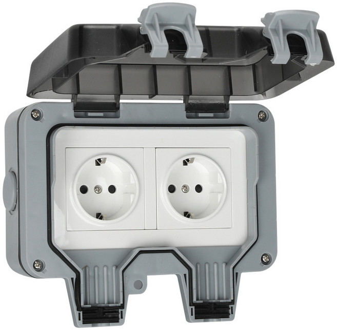 카토 2구 실외 방진 방수 스위치 콘센트 - 가정용 및 상업용, 1개