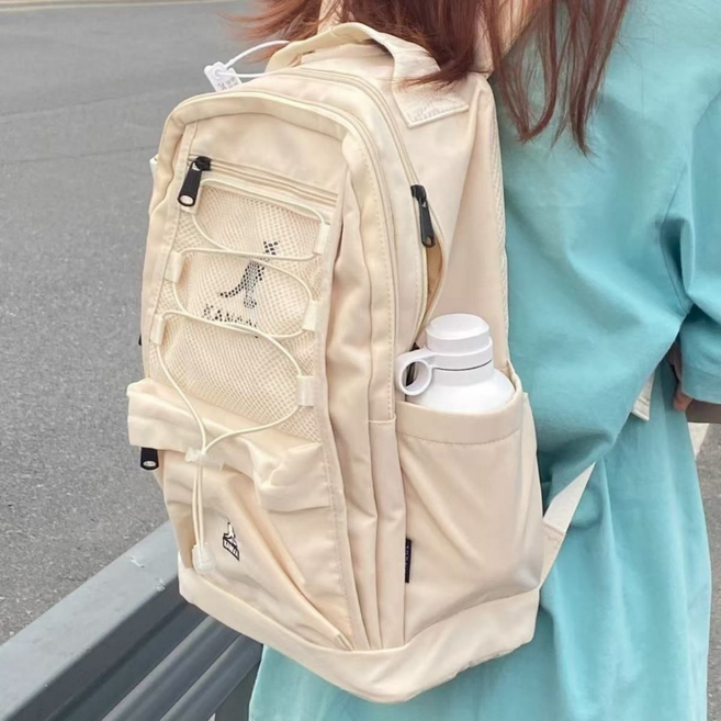 남녀공용 빅로고 스트링 백팩 미니 파우치 세트 신학기 학생 책가방 대용량 여행용