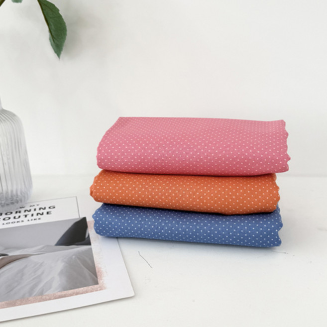 원단싸 면100% 면20수 땡땡이 도트 원단 1mm 3종, 1개, 오렌지