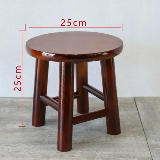 고무나무 원목 원형 스툴 의자 25x25x25cm 호두색 DJP, 원목 원형 스툴 - 호두색, 1개