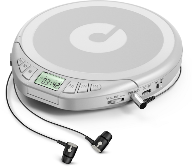 NINONLY 미니 휴대용 CD플레이어 MP3 지원 A-B반복 어학학습 레트로 CDP, 실버, cd player