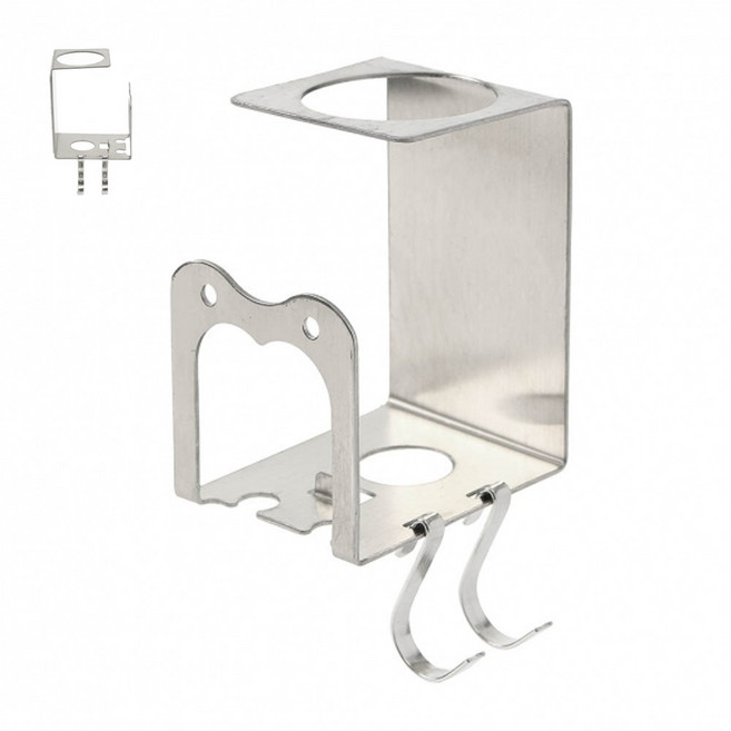 DN 칫솔걸이 스텐 2구 양치컵 치약 무타공 접착식, 1개, one, 스테인리스