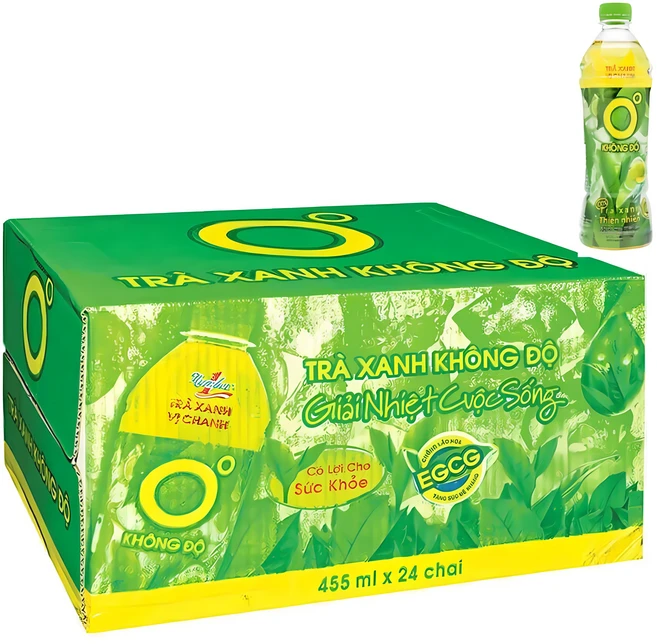 베트남식품 그린녹차음료 TRA XANH KHONG DO, 455ml, 12개 - 쿠팡