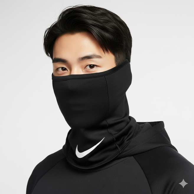 국내매장판 나이키 넥워머 드라이핏 골프 목토시 낚시 방한목도리 블랙화이트, 1개