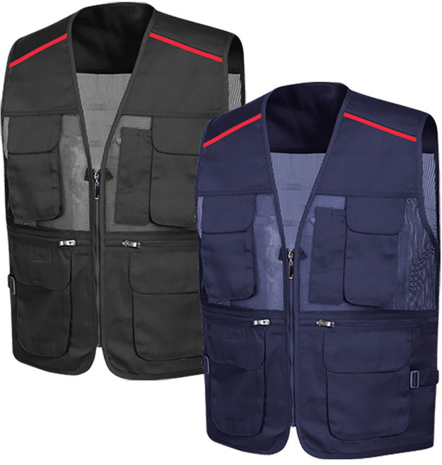 여름용 망사조끼 1+1세트 / 통기성 작업조끼 등산 낚시 아웃도어 남성 경량 베스트