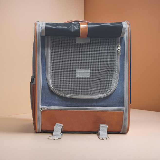 노던브릿지 프리미엄 강아지 백팩 가방, 네이비, 1개