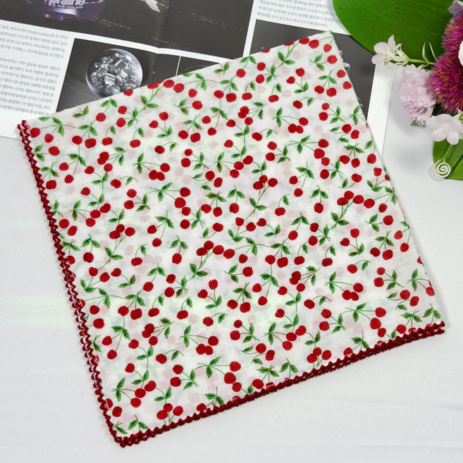 이든테라스 여성 손수건 쁘띠 80수 순면 핀코트 엠보큐티 스카프A