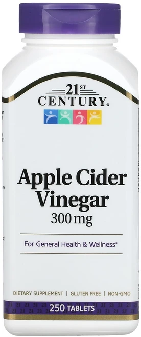 21st Century 애플 사이다 식초 300mg 정제 250정, 1개 - 쿠팡