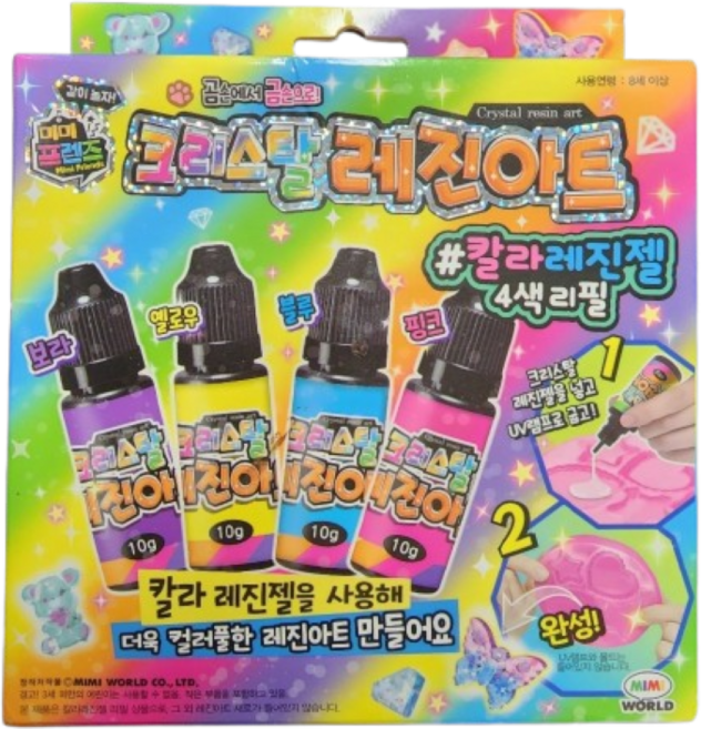 미미월드 레진아트 칼라레진젤 4색리필, 혼합색상, 1개