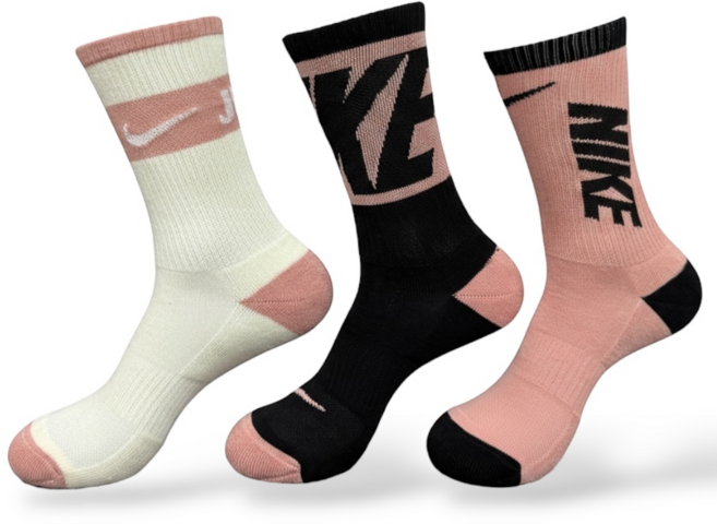 (나이키일본매장판) 나이키 에브리데이 플러스 쿠션 크루 삭스 3켤레 DA2402-904 남성 여성 장목 스포츠 양말, 멀티컬러, 1개