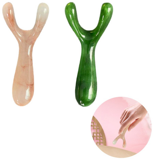 도나토르 Y자 승모근 어깨 마사지괄사, 녹색, 1개