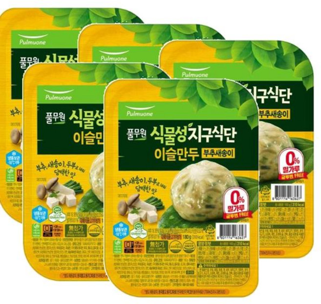 풀무원지구식단 이슬만두 부추새송이 180g, 5개