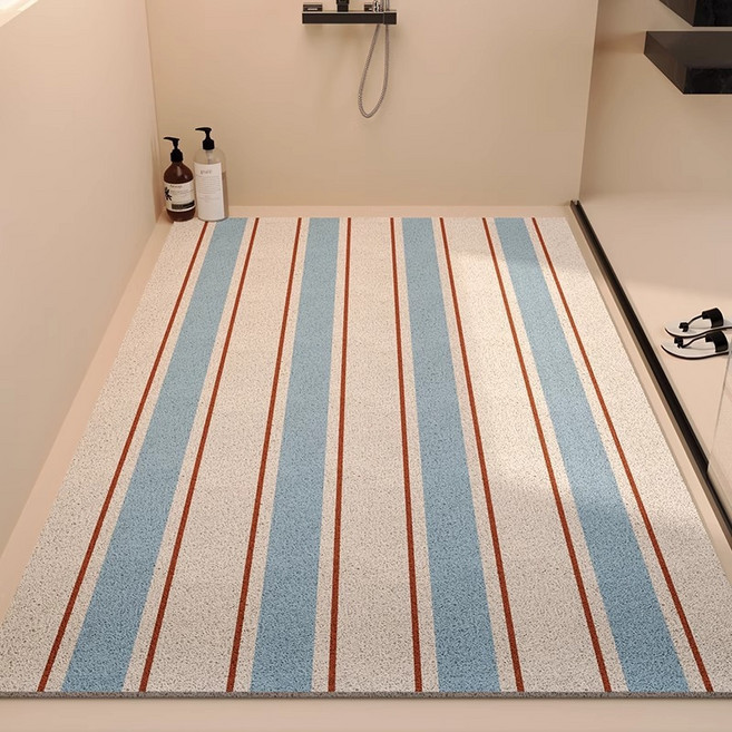 뉴뱅홈 건식 화장실매트 대형 현관 욕실 매트 pvc 코일매트, 1개, 스트라이프
