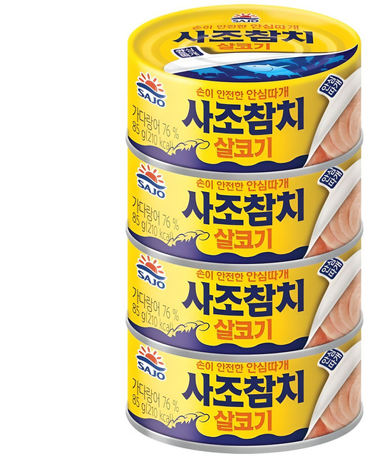사조참치 안심따개 살코기, 85g, 4개