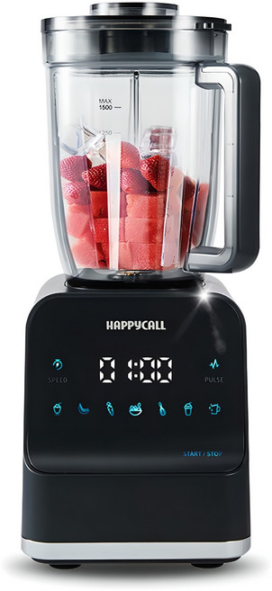 해피콜 프리미엄 초고속 블렌더 믹서기 1.5L 브리즈탭 차콜그레이, HDBL-EAB1GR