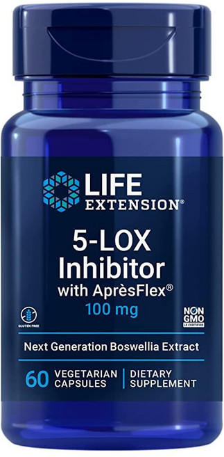 라이프익스텐션 5 LOX 인히비터 아프레스플렉스 100mg 60정 보스웰리아 보스웰산, 1개