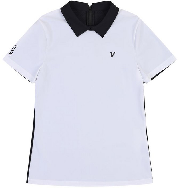 볼빅 여성 골프 앞뒤 배색 펀칭 반팔 티셔츠 VLTSP421 OW