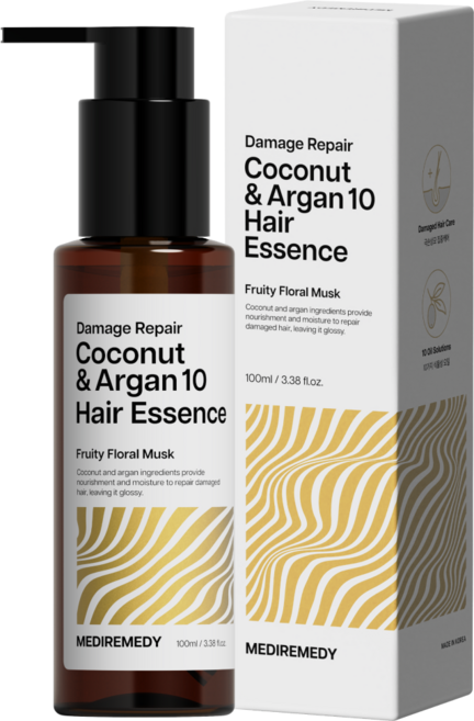 메디레머디 코코넛 앤 아르간 10 극손상 헤어 에센스, 1개, 100ml